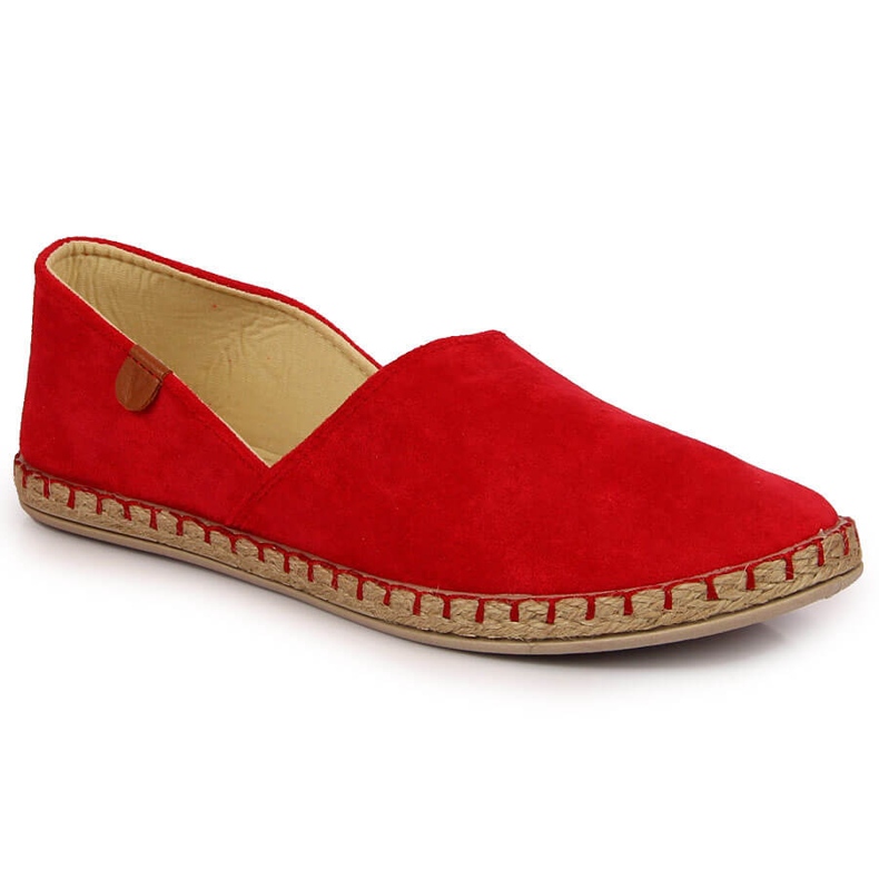 Espadrilles femme Vinceza rouges avec découpe 2