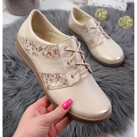 Chaussures confortables en cuir doré pour femme Helios 399 d'or 1