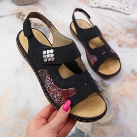 Rieker 65989-14 sandales velcro bleu marine 1