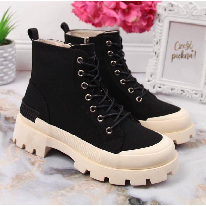 S.Barski Baskets noires pour femmes DA sur la plateforme le noir 2