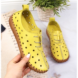 Chaussures confortables en cuir jaune Artiker 2