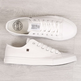 Baskets homme en cuir écologique blanc Big Star V174347 1