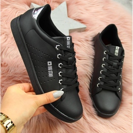 Baskets noires pour femmes avec cuir écologique Big Star DD274586 le noir 1