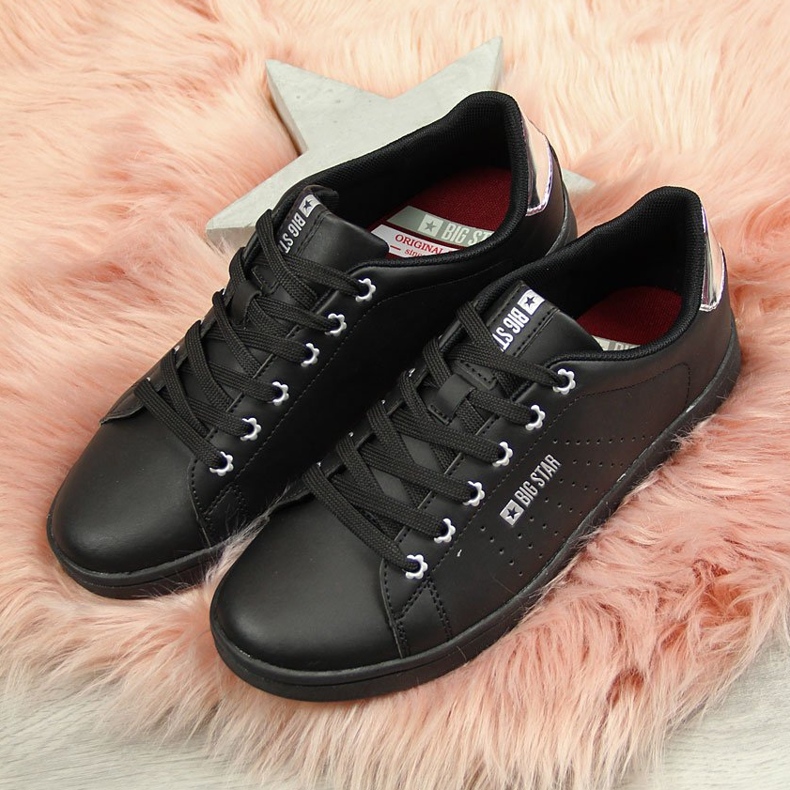 Baskets noires pour femmes avec cuir écologique Big Star DD274586 2