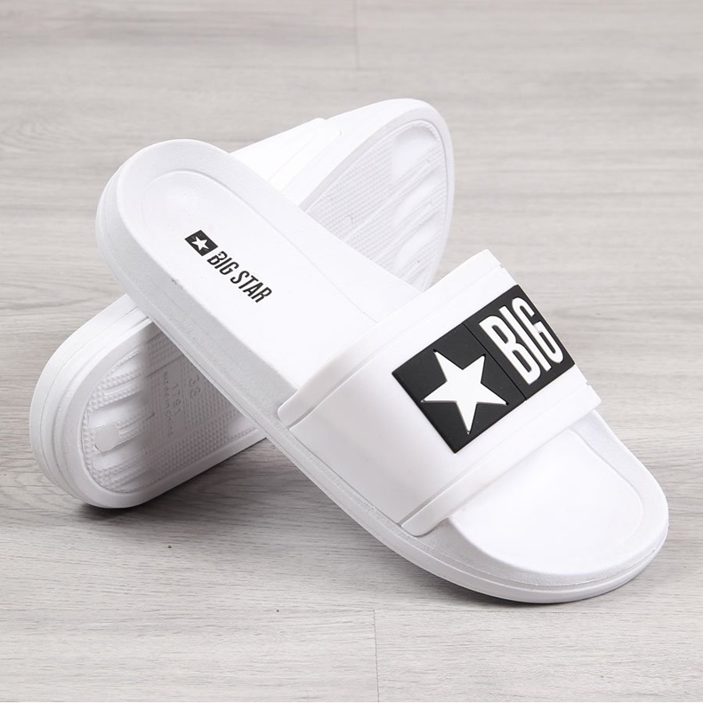 Chaussons de plage en caoutchouc blanc Big Star DD274A264 blanche 2 Chaussons de plage en caoutchouc blanc Big Star DD274A264 blanche 2