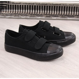 Baskets enfant Atletico noires à scratch noir le noir 1