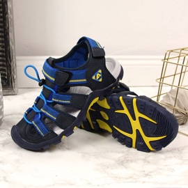 Sandales garçon à scratch American Club bleu marine 1 Sandales garçon à scratch American Club bleu marine 1