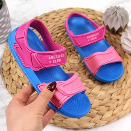 Sandales en mousse velcro American Club pour filles rose 1