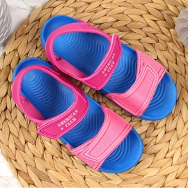 Sandales en mousse velcro American Club pour filles rose 2
