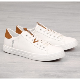 Blanc Baskets basses en cuir écologique pour hommes Big Star GG174025 blanche 1 Blanc Baskets basses en cuir écologique pour hommes Big Star GG174025 blanche 1