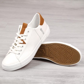 Blanc Baskets basses en cuir écologique pour hommes Big Star GG174025 2