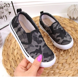 Baskets à enfiler pantoufles pour la maternelle, camo noir Atletico 1