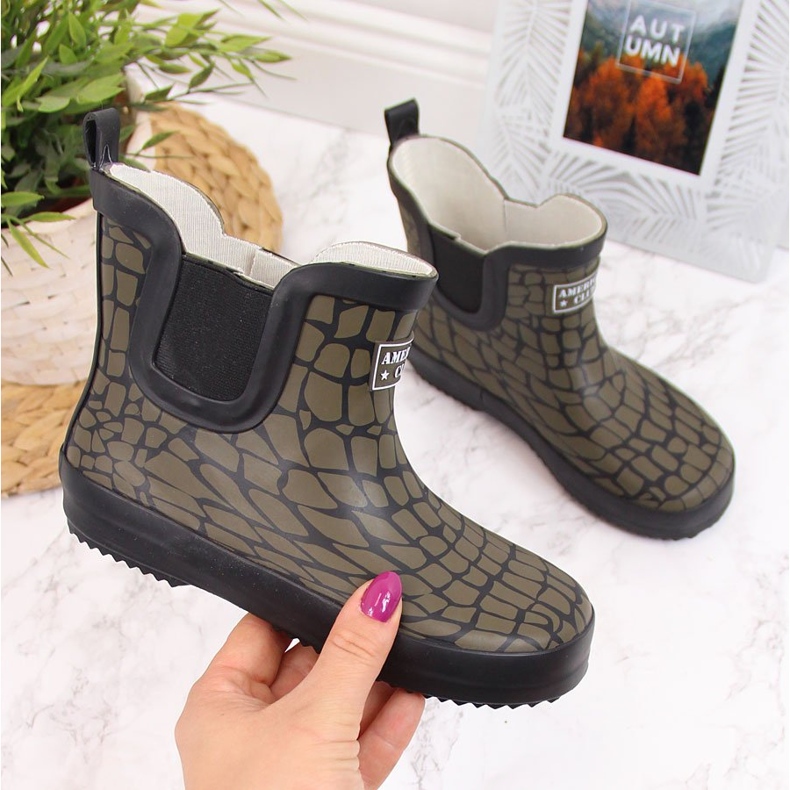 Galoches enfant American Club kaki vert 1