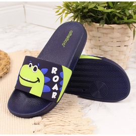 Chaussons de piscine garçon avec dinosaure Atletico bleu marine 2