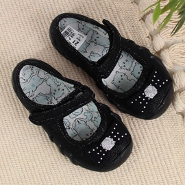 Chaussons ballerines fille Befado noir velcro 2