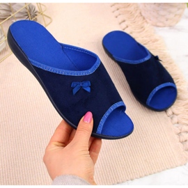 Chaussons de maison pour femmes, bleu marine et bleu Befado 2
