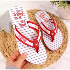 Tongs de plage femme Red Big Star DD274A249 rouges 2