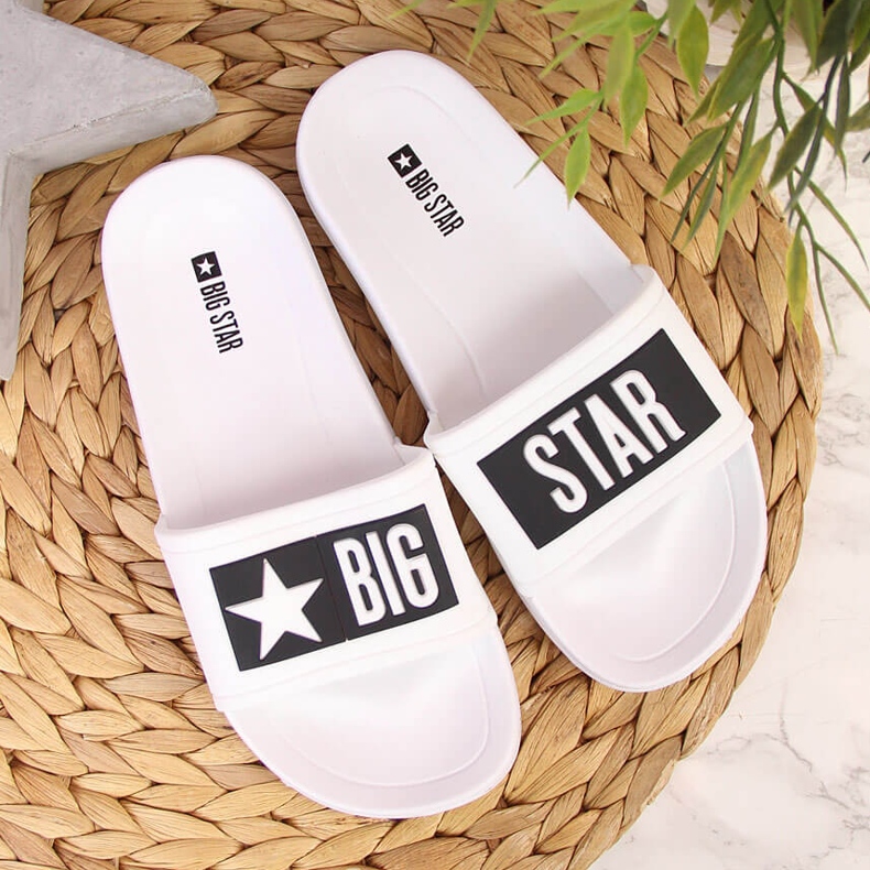 Chaussons blancs pour enfants pour la piscine Big Star DD374151 blanche le noir 2