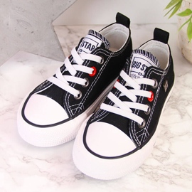 Baskets enfant basses noires Big Star HH374090 blanche le noir 2