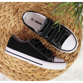 Baskets basses noires pour enfant Atletico avec fermetures velcro 2
