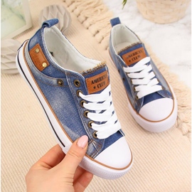 Baskets basses enfant American Club bleu marine 1