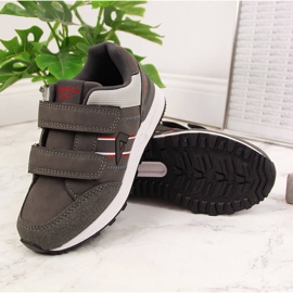 Velcro American Club sport garçon gris 2