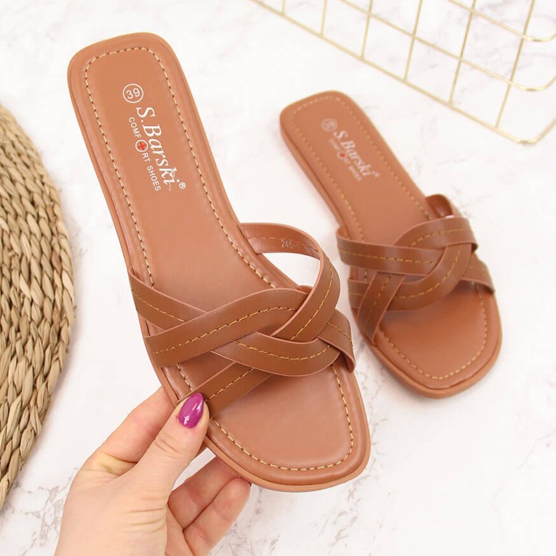 S.Barski Chaussons plats camel femme S. Barski brun 2