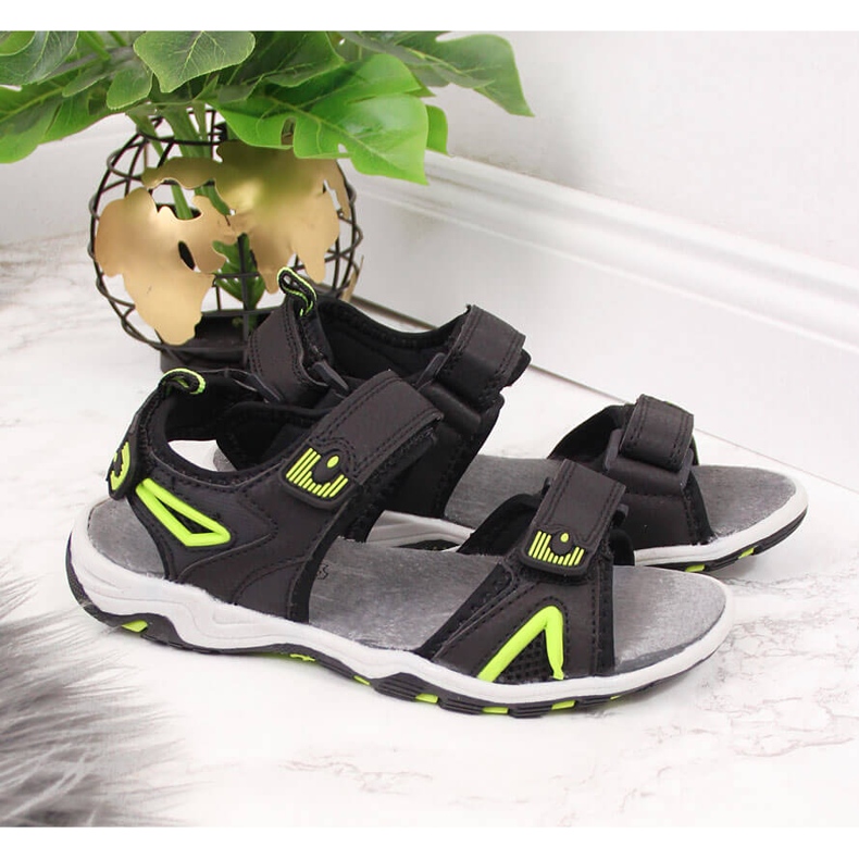 Sandales de sport pour enfants avec velcro noir NEWS 2