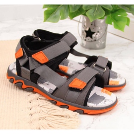 Sandales sport garçon à scratch gris NEWS 2