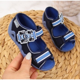 Chaussons garçon pour la maternelle sur navets Befado bleu marine 2