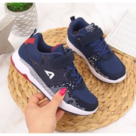 Chaussures de sport enfant bleu marine à scratch American Club 1