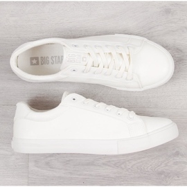 Baskets basses pour hommes en cuir écologique blanc Big Star II174028 blanche 1