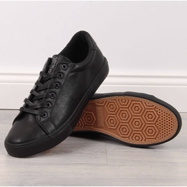 Baskets basses en cuir écologique noir pour hommes Big Star II174029 1