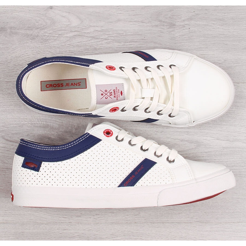 Baskets basses homme en cuir écologique blanc Cross Jeans II1R4005C 1