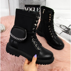 Bottes en cuir pour femmes avec une poche noire Goe II2N4024 le noir 2