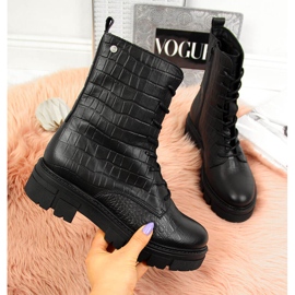 Bottes en cuir pour femme Noir Goe II2N4099 2