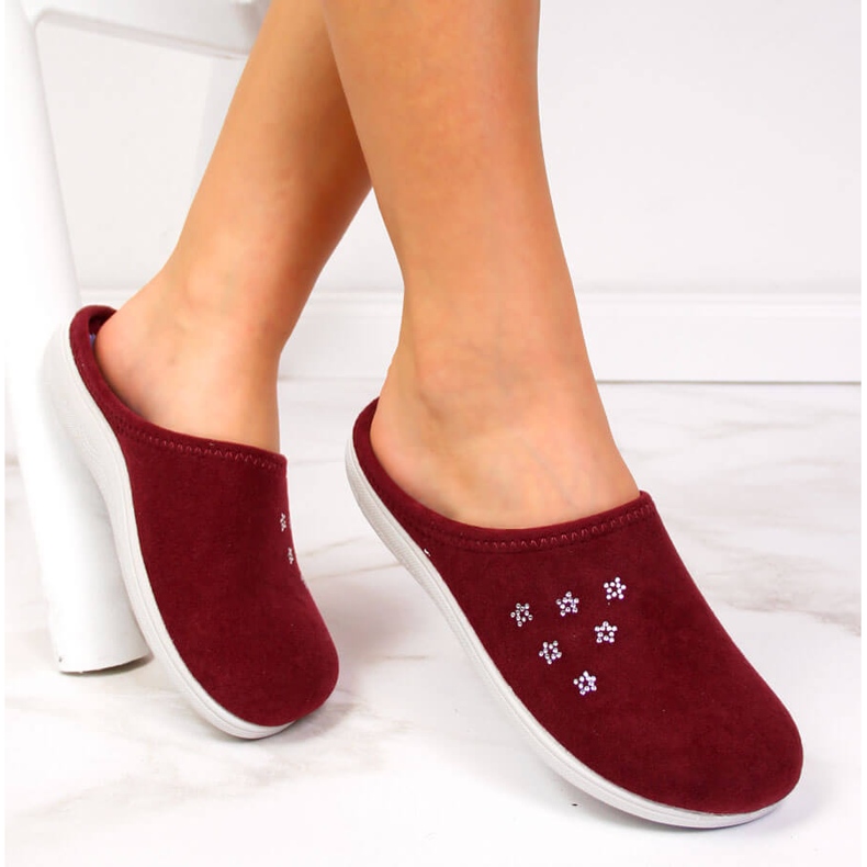 Chaussons de maison Inblu marron pour femme rouge multicolore 1