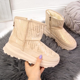 News Bottes de neige en daim beige pour femme 2 News Bottes de neige en daim beige pour femme 2