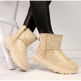 News Bottes de neige en daim beige pour femme 1 News Bottes de neige en daim beige pour femme 1