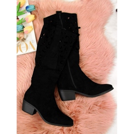 Bottes femme ajourées, santiags printemps, noir Jezzi le noir 4