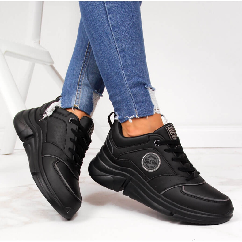 Chaussures de sport pour femmes sur la plate-forme noire Big Star II274313 1