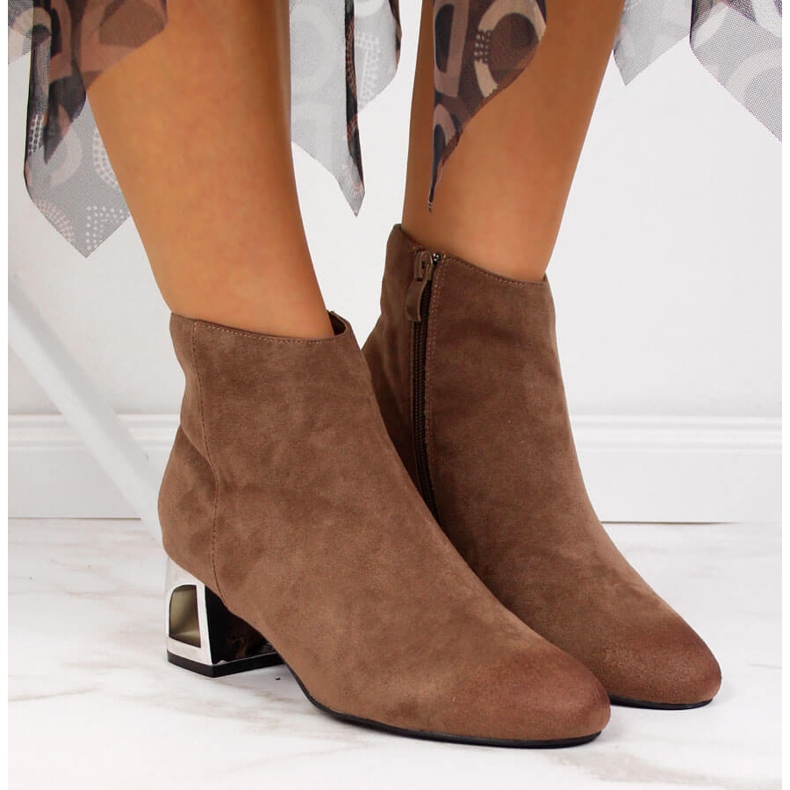 T.Sokolski Bottes pour femmes marron à talons décoratifs par T. Sokolski brun 2