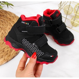 Bottes de neige imperméables noires à fermeture scratch pour garçon American Club le noir 1