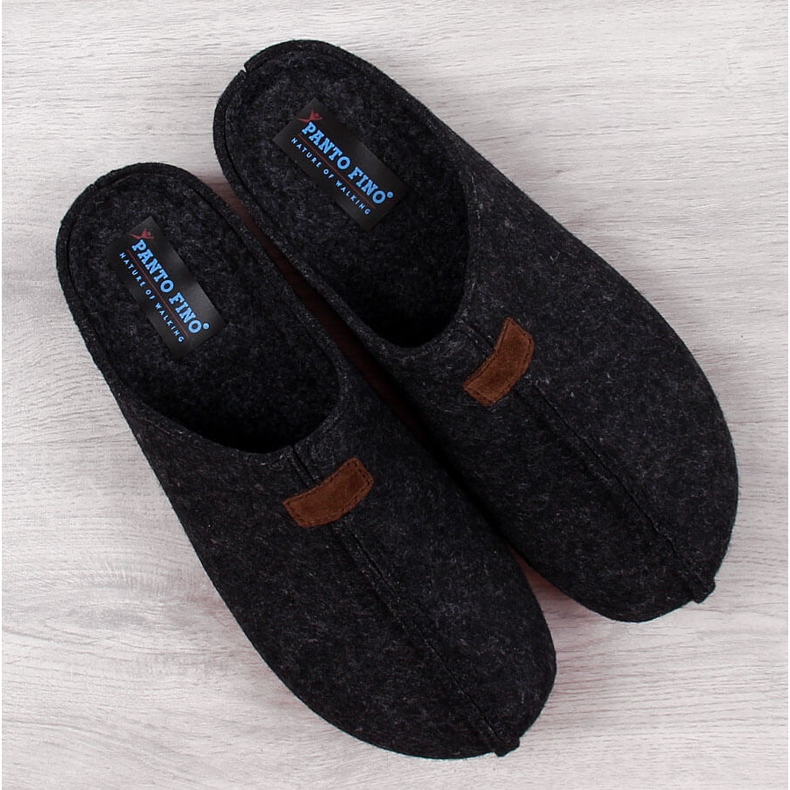 Chaussons homme feutre noir chaussons Panto Fino II167010 1