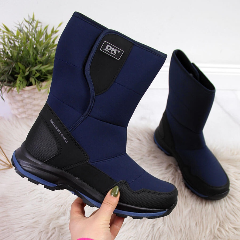 Bottes de neige imperméables pour femmes avec fermeture scratch bleu marine DK 2