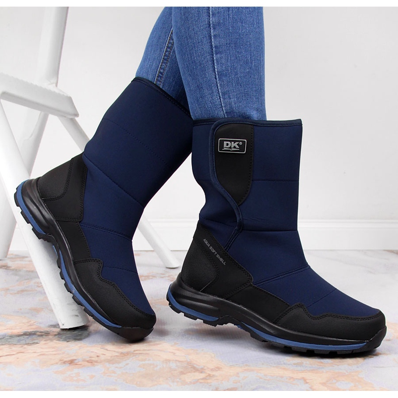 Bottes de neige imperméables pour femmes avec fermeture scratch bleu marine DK 1