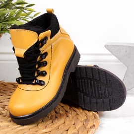 Bottines pour garçons chaudes camel Kornecki 6737 jaune 2