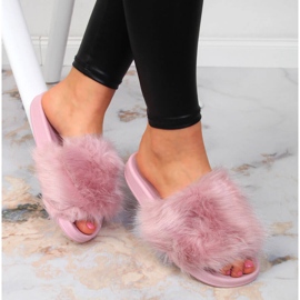 Chaussons femme avec fourrure violet clair Msmg 1