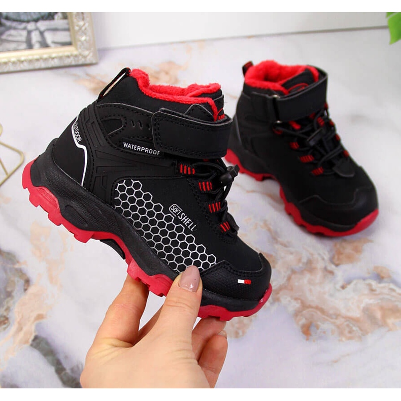 Bottes de neige pour enfants imperméables noires American Club 1