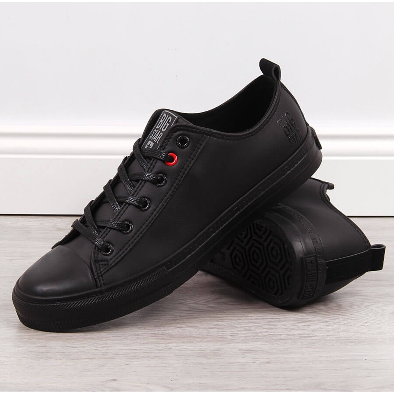 Baskets basses noires en éco-cuir pour hommes Big Star JJ174005 1